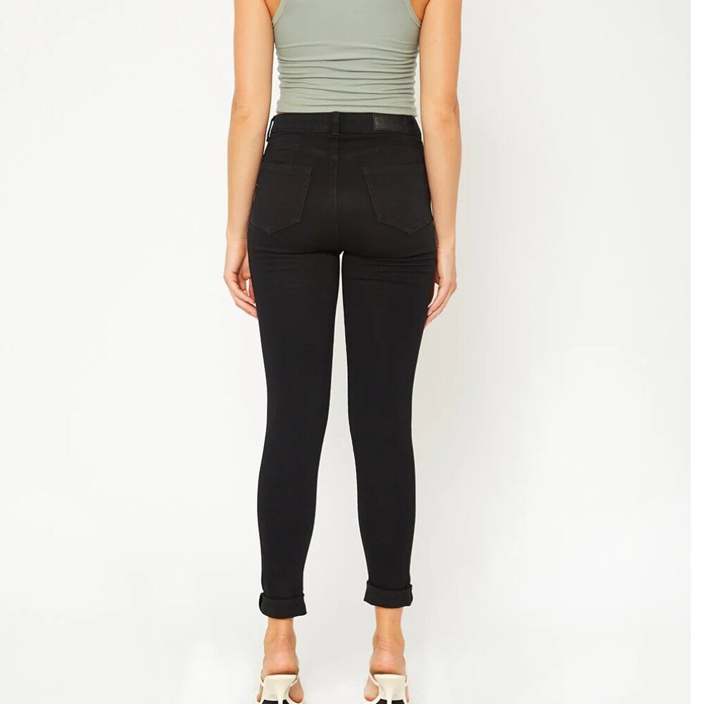 ❤️NWT  ANKLE LENGTH ROLLED CUFF BLACK JEANS  JUNIORS SZ: 1 - Picture 2 of 4